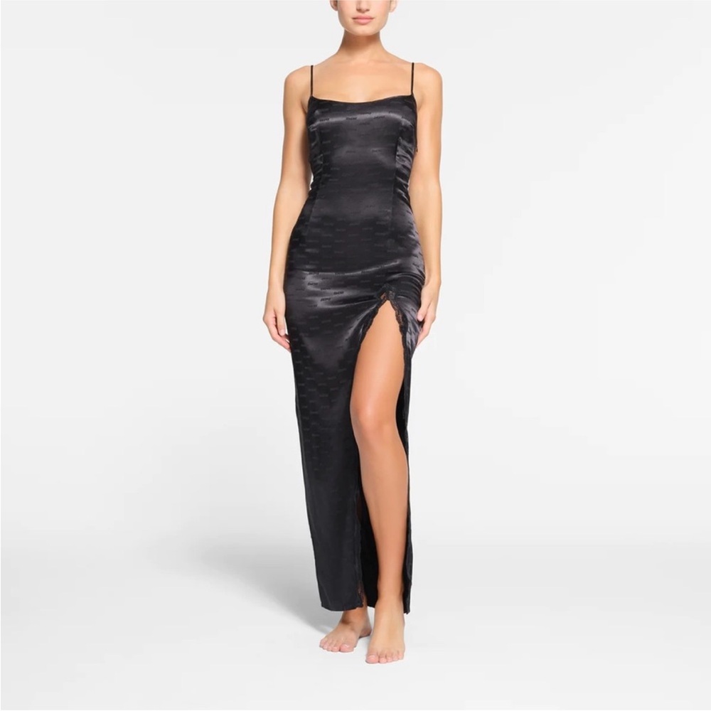 SKIMS Logo Silk Dress